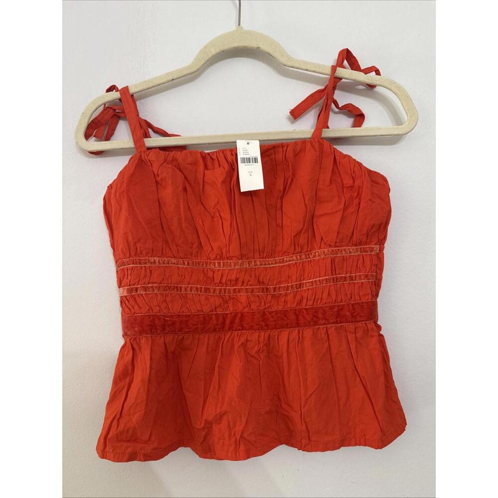 NWT Anthropologie Maeve 100% Cotton Orange Tank